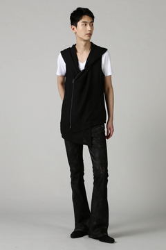 TORNADO MART(トルネードマート) |TORNADO MART∴リネンライクスラブツイルアシメドレープベスト