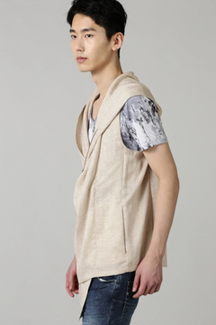 TORNADO MART(トルネードマート) |TORNADO MART∴リネンライクスラブツイルアシメドレープベスト