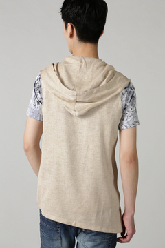 TORNADO MART(トルネードマート) |TORNADO MART∴リネンライクスラブツイルアシメドレープベスト