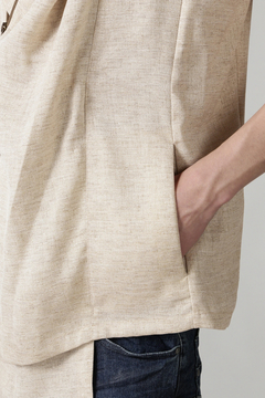 TORNADO MART(トルネードマート) |TORNADO MART∴リネンライクスラブツイルアシメドレープベスト