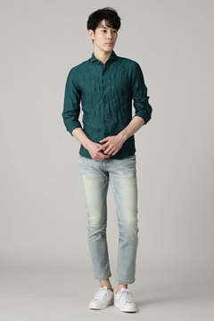 TORNADO MART(トルネードマート) |ZERO by TORNADO MART∴麻シャンブレー7分袖シャツ