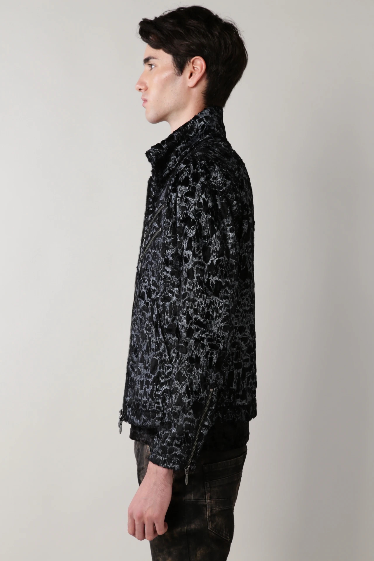 TORNADO MARTウェットルック シールライダースブルゾンジャケット