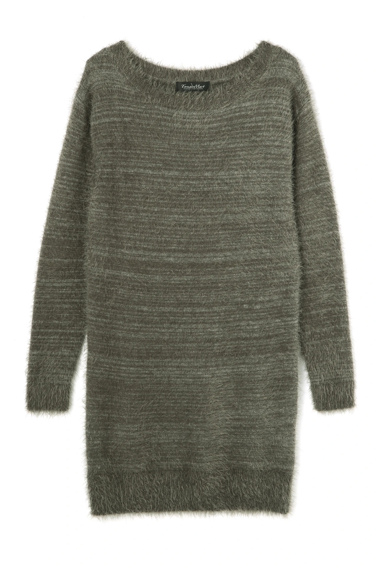 TORNADO MART(トルネードマート) |TORNADO MART∴【LADIES'】フェザーヤーンボートネックロングニット