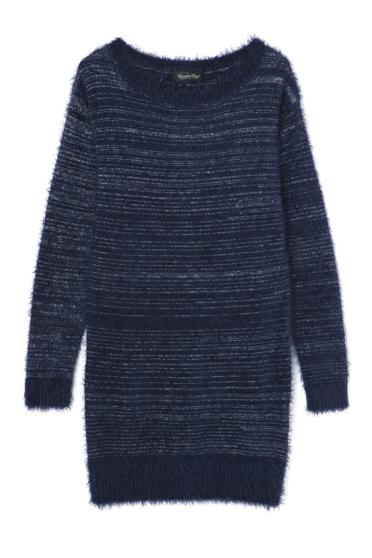 TORNADO MART(トルネードマート) |TORNADO MART∴【LADIES'】フェザーヤーンボートネックロングニット