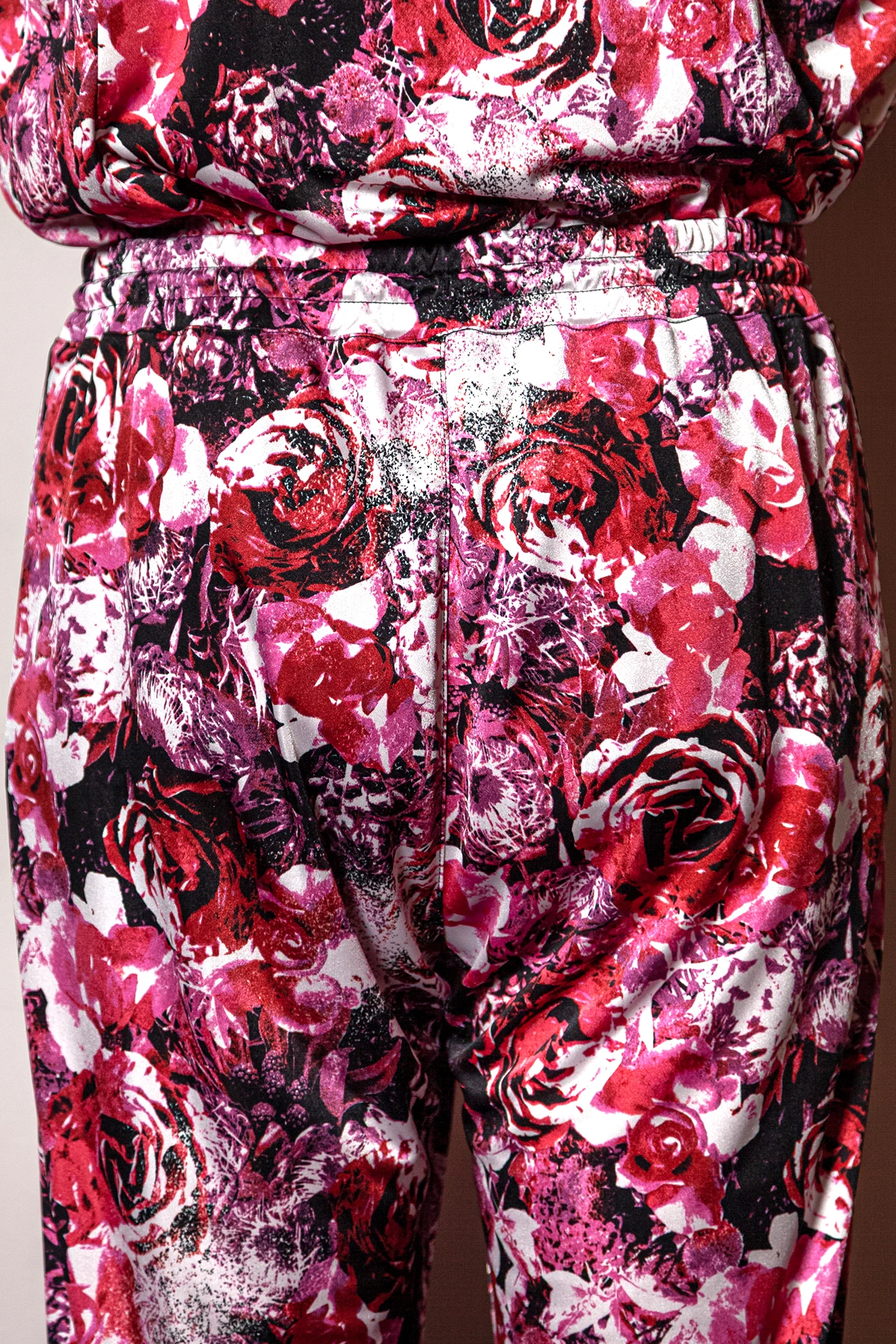 TORNADO MARTローズプリントラウンジシャツ　セットアップ総柄　ローズ R by TORNADO MART∴ローズプリントラウンジシャツ