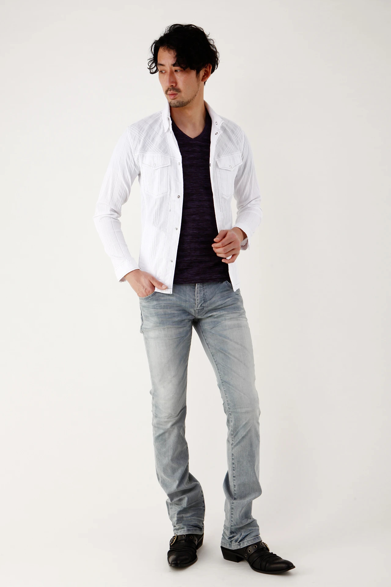 TORNADO MART∴タックストライプシャツブルゾン / TORNADO MART