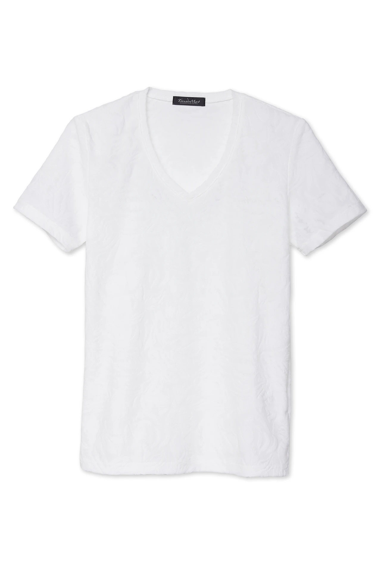 TORNADO MART∴ボタニカルパイル半袖VネックTシャツ / TORNADO