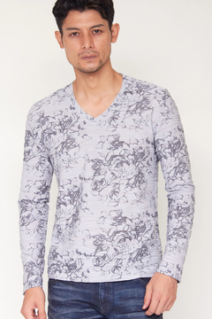 TORNADO MART(トルネードマート) |TORNADO MART∴ウェーブタックジャカードフラワープリントカットソー