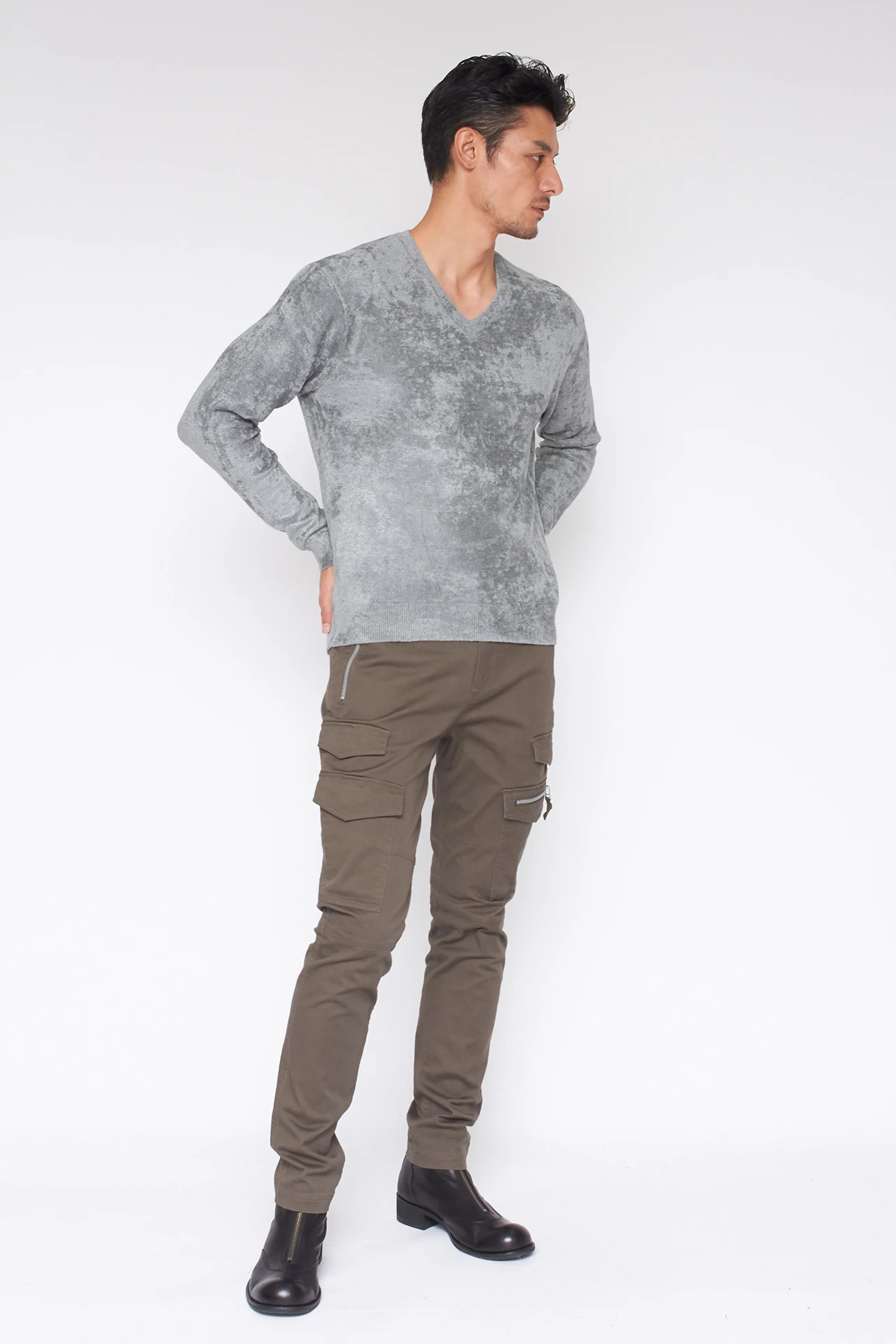 ZERO by TORNADO MART∴モールヤーンVネックニット / TORNADO MART