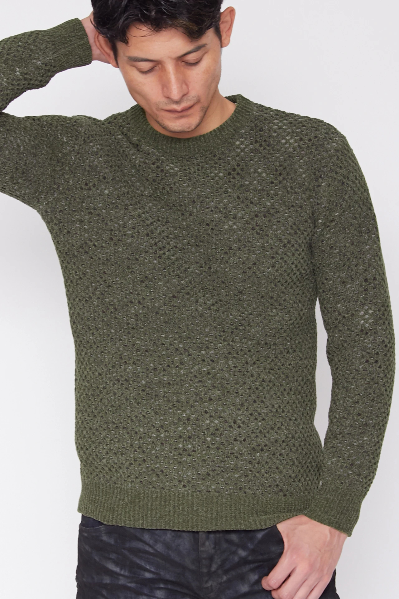 トルネードマート（TORNADO MART）/TORNADO MART∴カスリネットモールクルーネックニット TORNADO MART∴カスリネットモールクルーネックニット / TORNADO MART