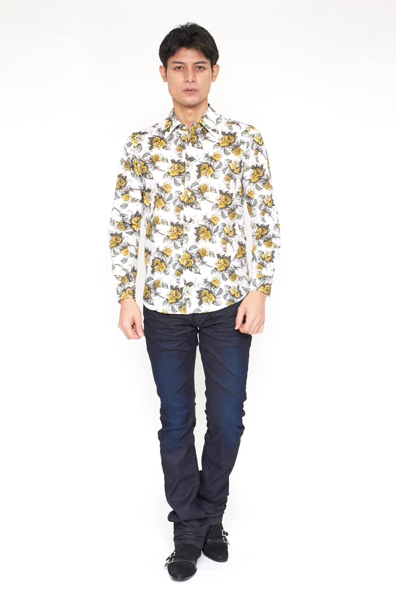 TORNADO MART∴ローンドローイングフラワープリントシャツ / TORNADO