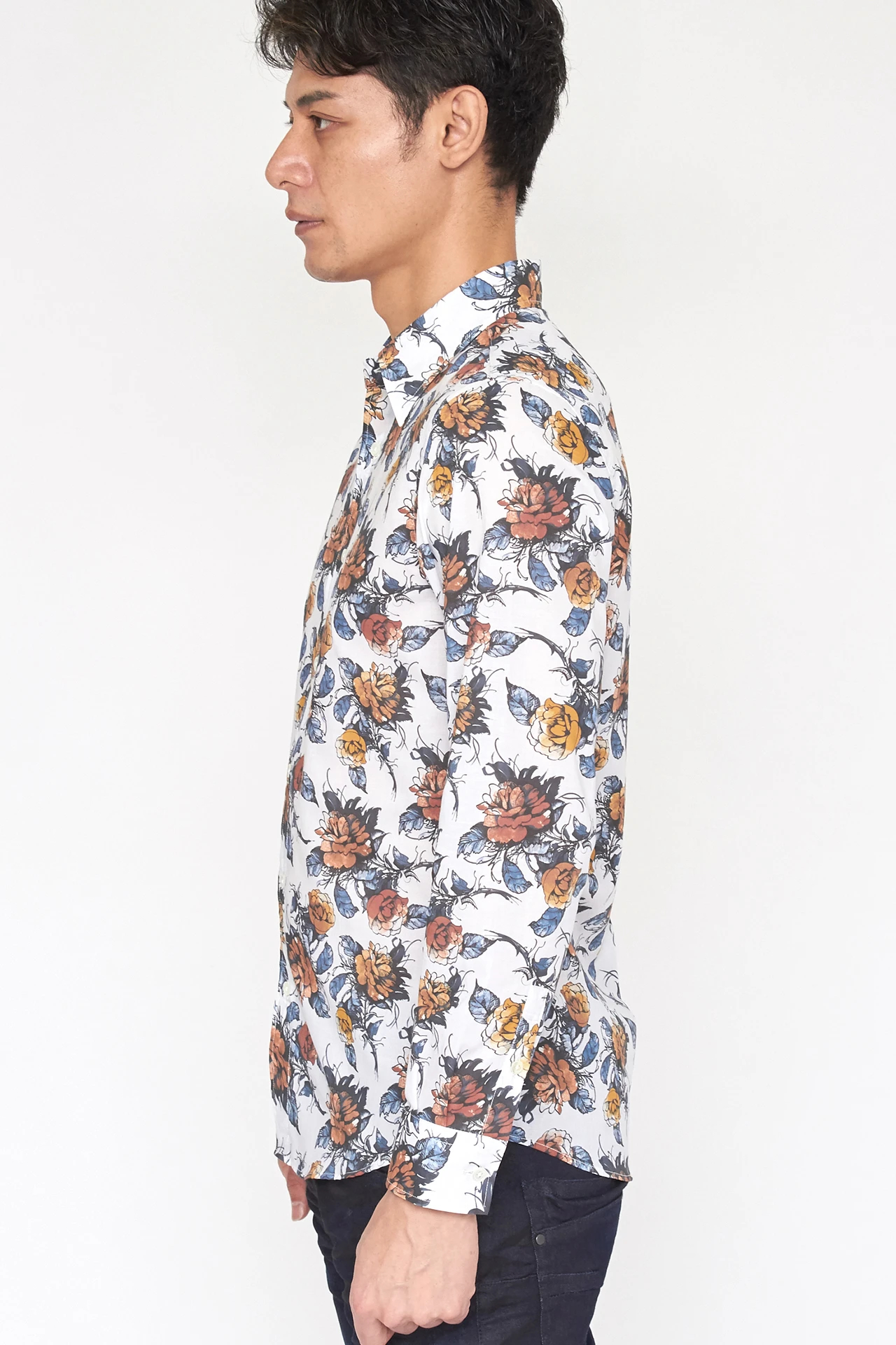 TORNADO MART∴ローンドローイングフラワープリントシャツ / TORNADO