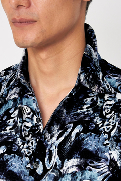 TORNADO MART(トルネードマート) |TORNADO MART∴コラージュパイソンプリント7分袖シャツ