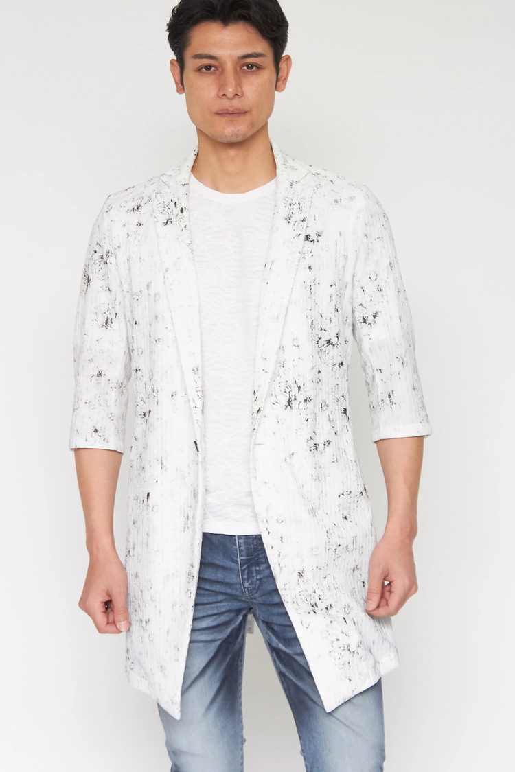 TORNADO MART(トルネードマート) |TORNADO MART∴フラワーフォイルタックストライプ7分袖チェスター