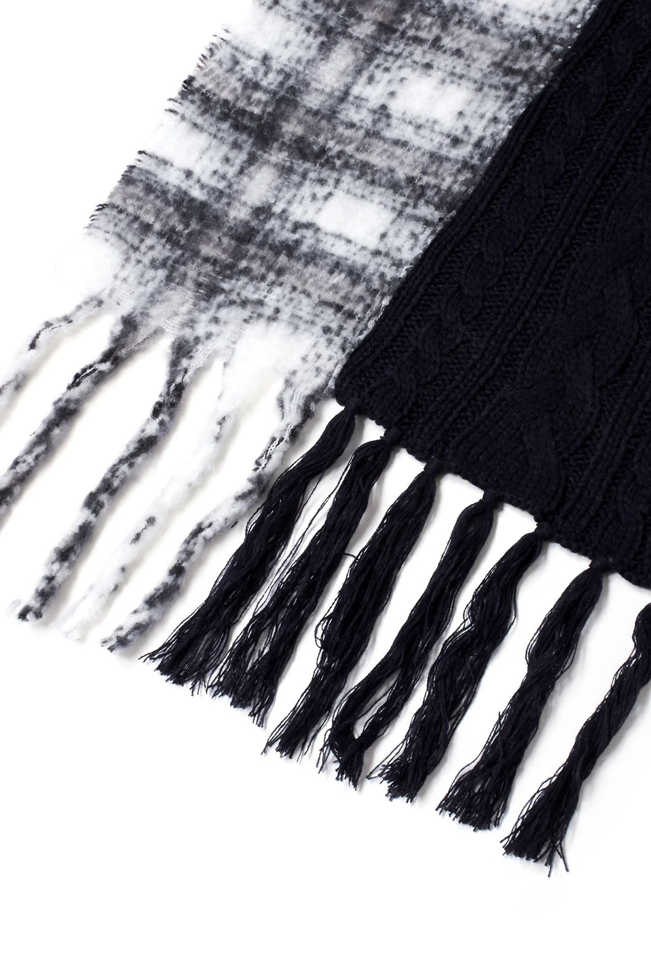 TORNADO MART∴チェック＆ケーブルニットストール / TORNADO MART