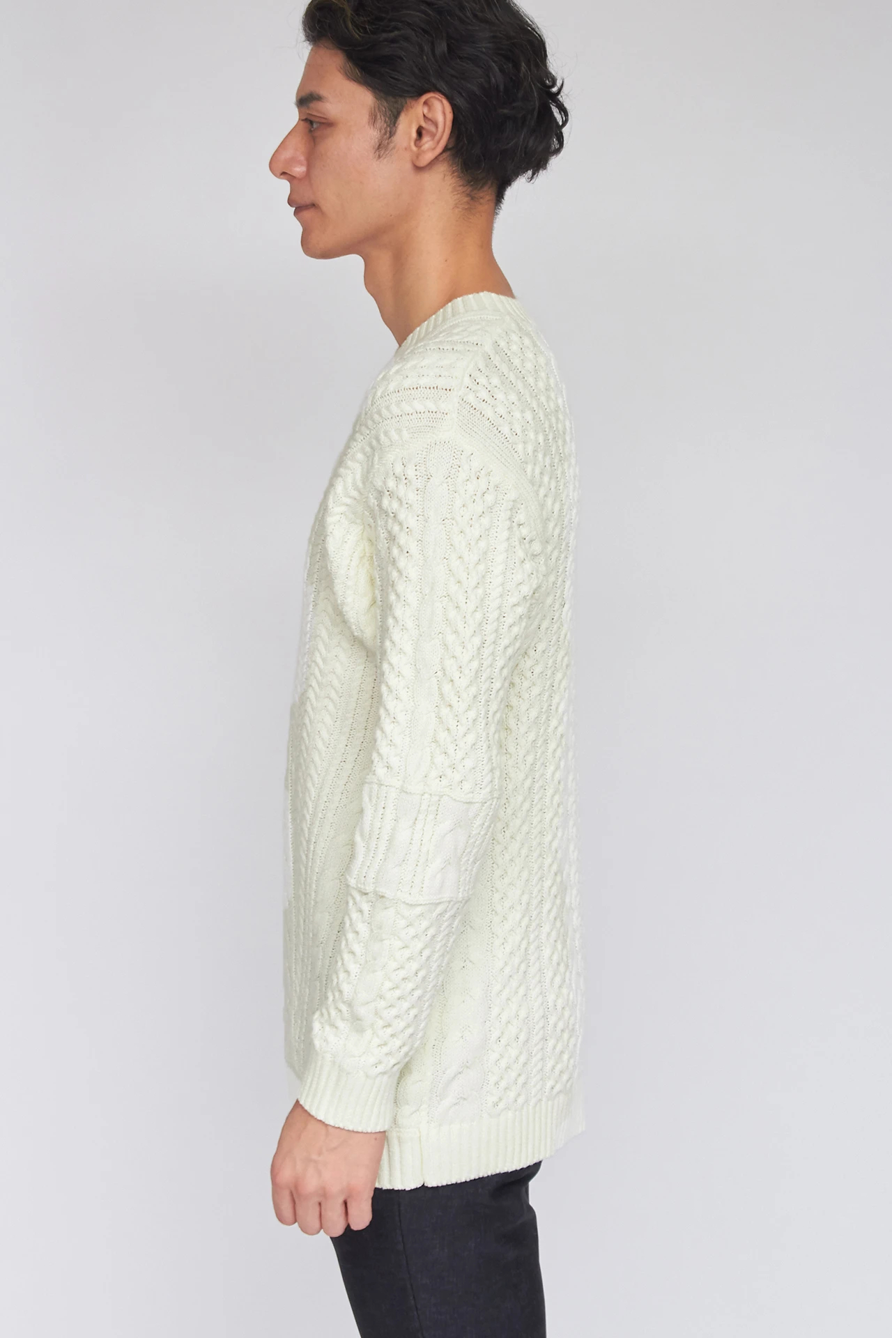 TORNADO MART∴ケーブルVネックプルオーバーニット / TORNADO MART