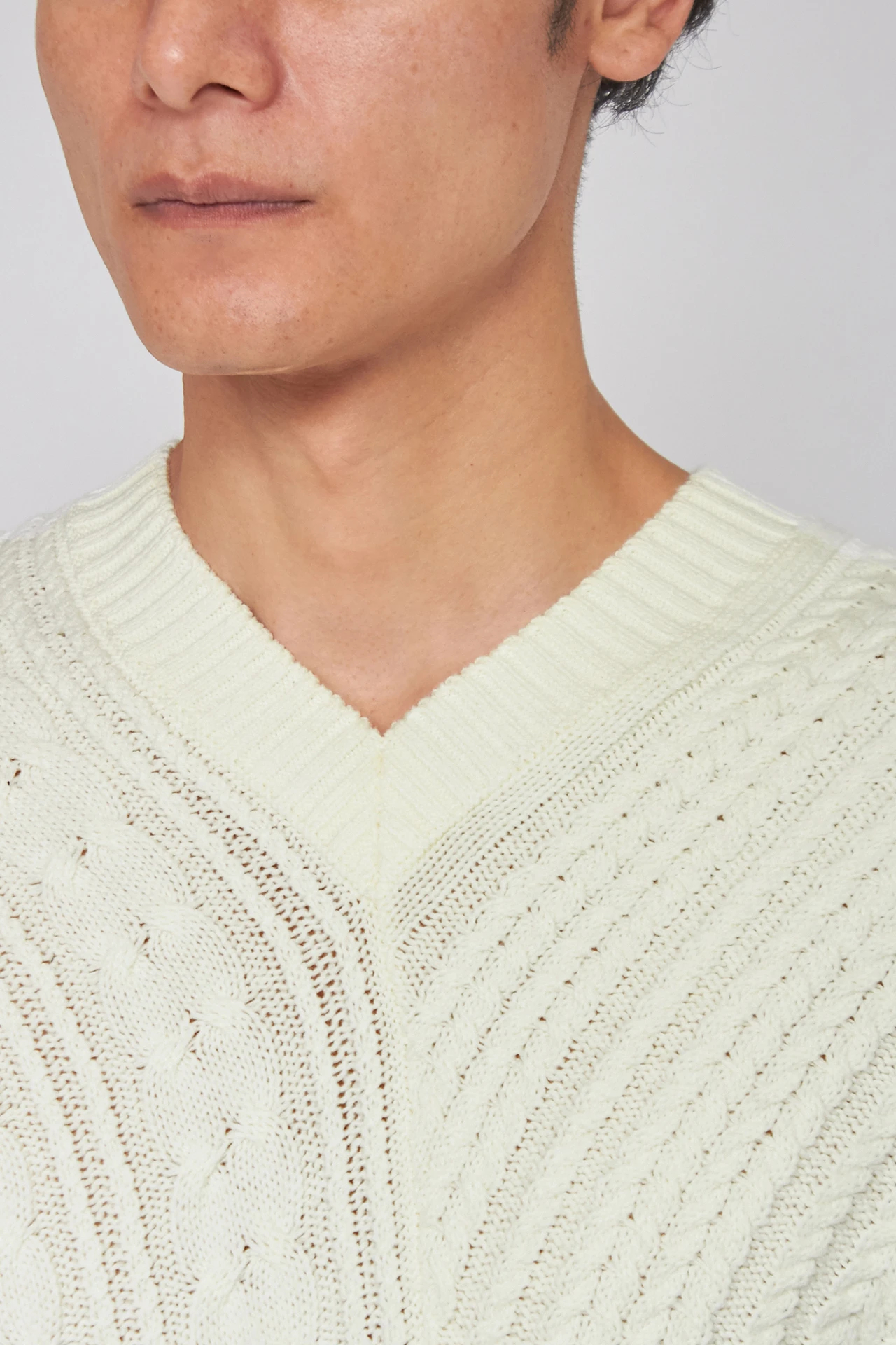 TORNADO MART∴ケーブルVネックプルオーバーニット / TORNADO MART