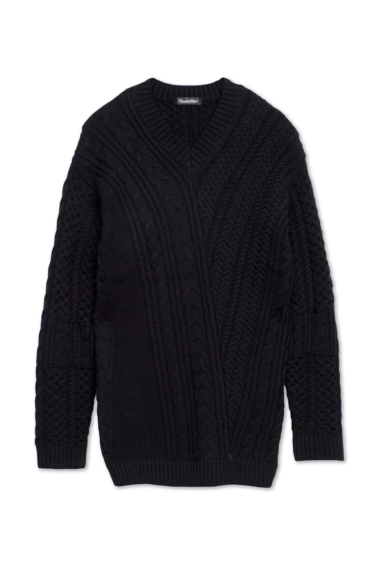 TORNADO MART∴ケーブルVネックプルオーバーニット / TORNADO MART