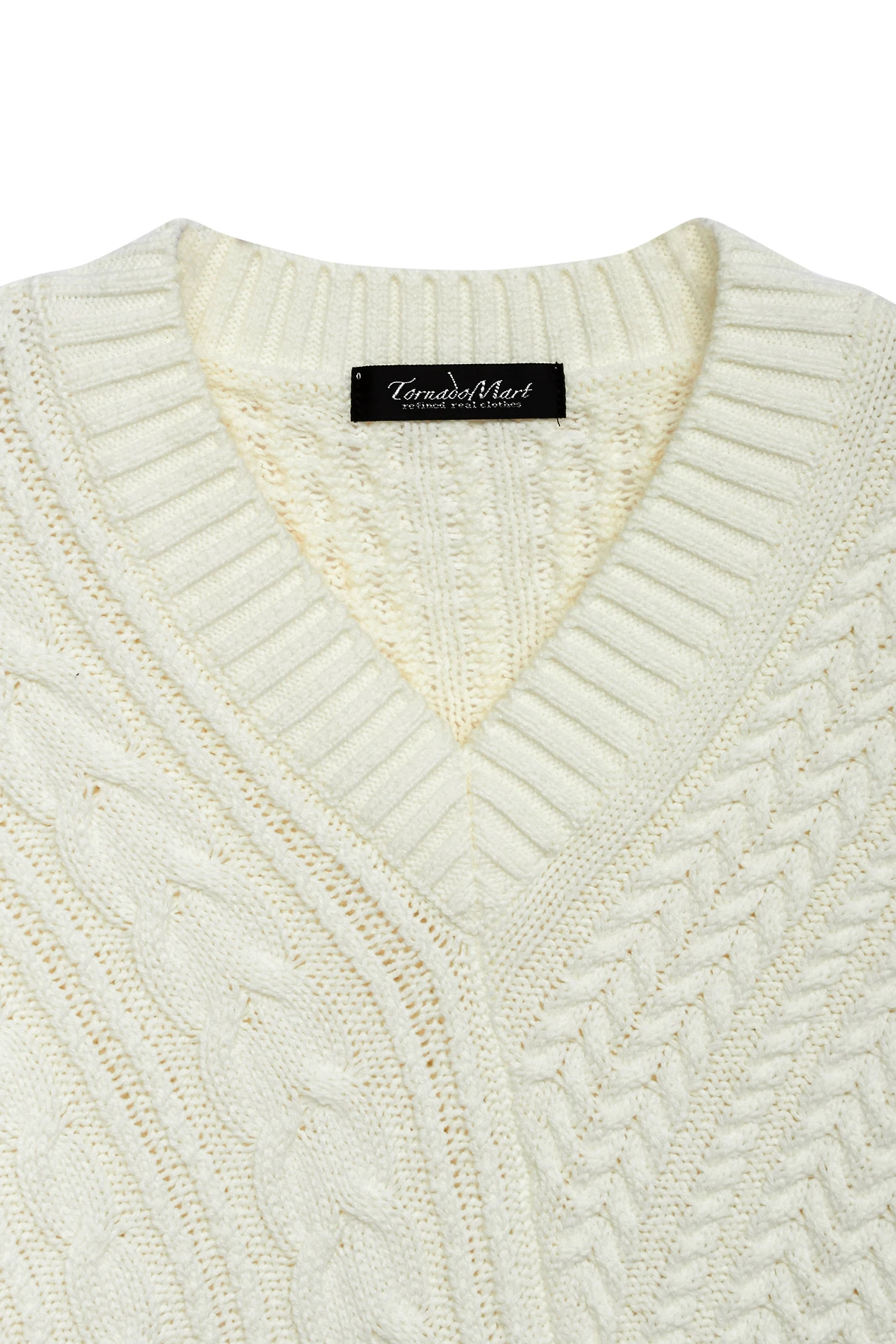 TORNADO MART∴ケーブルVネックプルオーバーニット / TORNADO MART