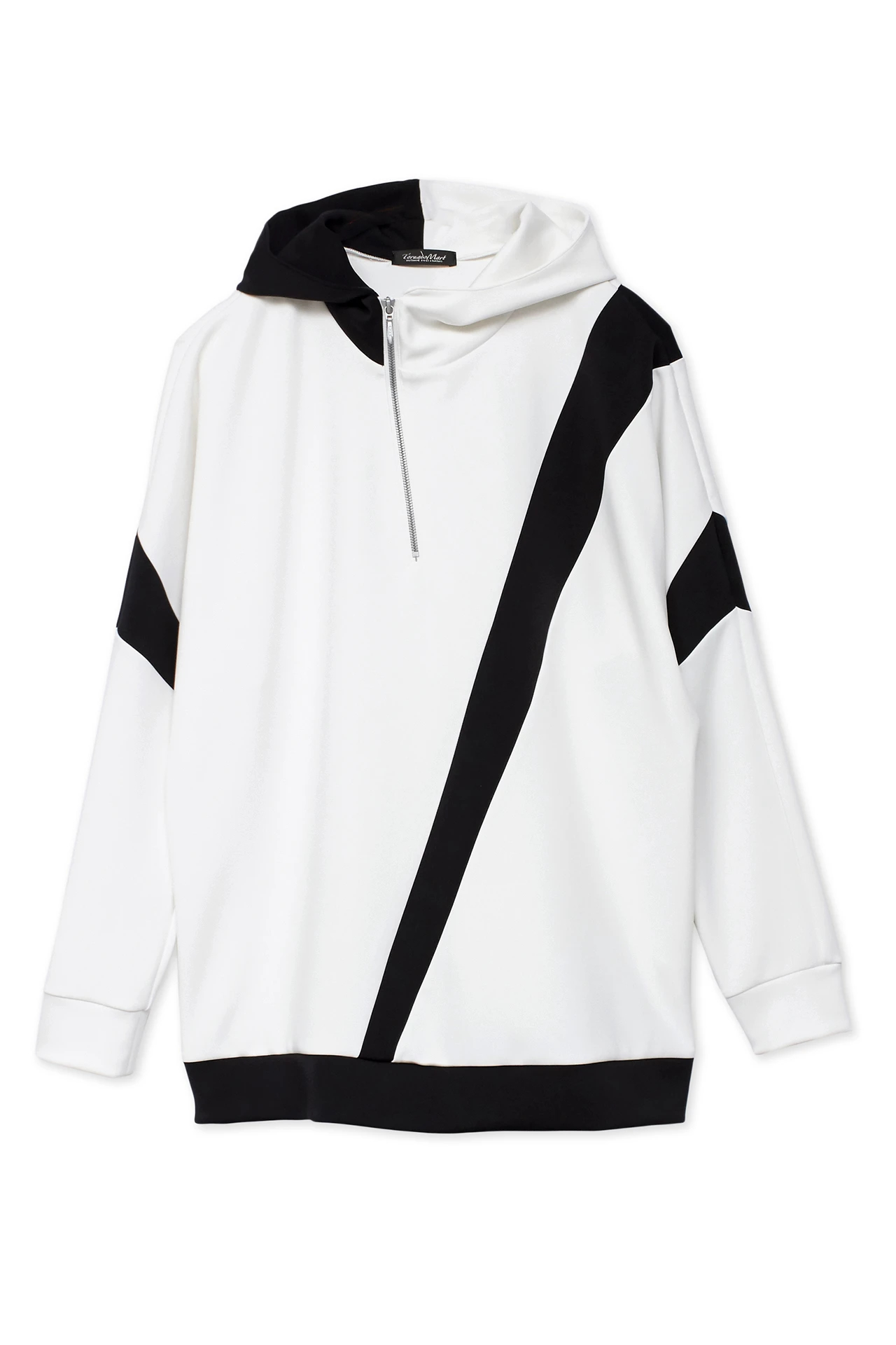 STONE  ベージュ　ジップフーディM MASONPRINCE パーカー 品質タグプリント ダブルZIPパーカー