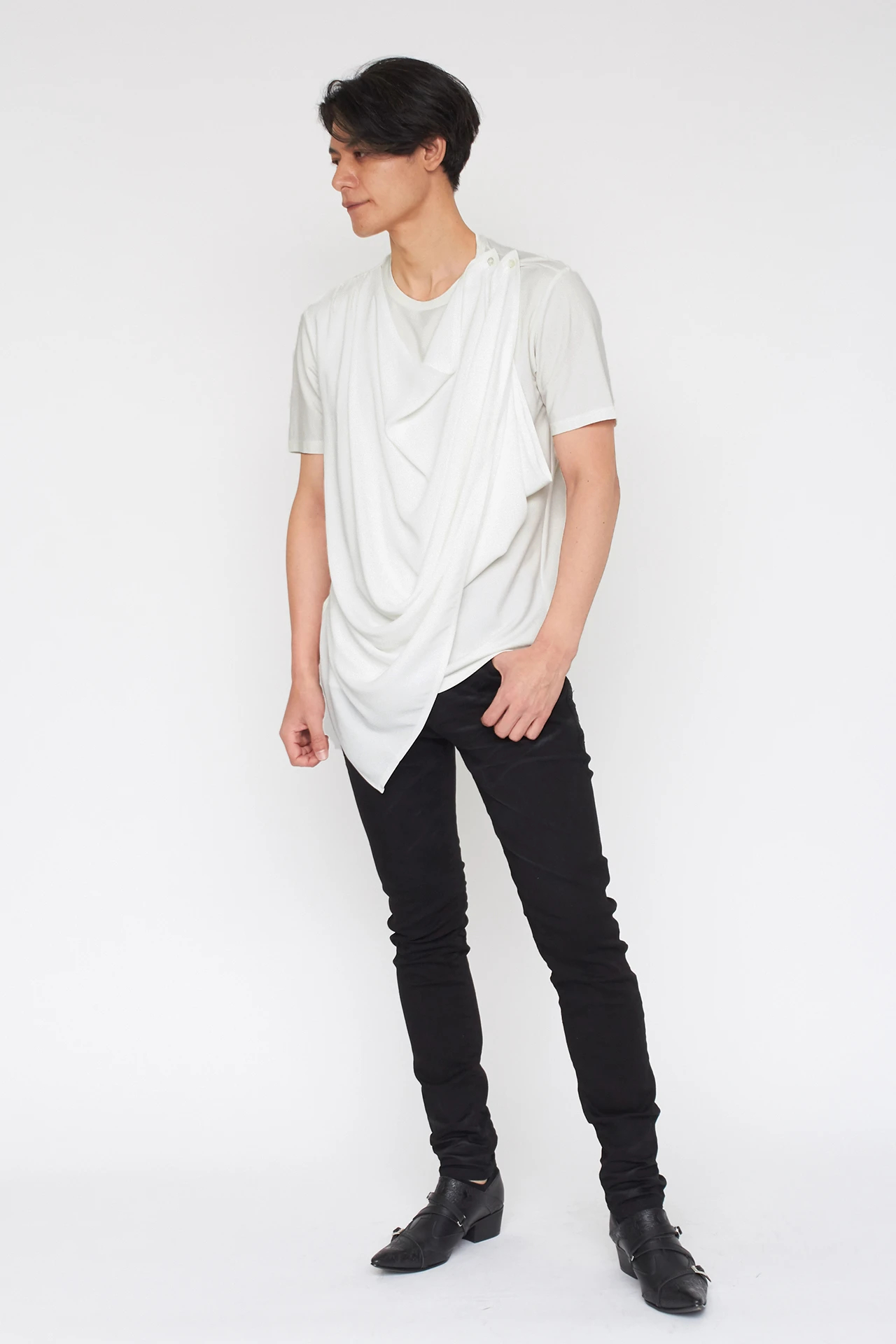 TORNADO MART∴アレンジドレープ半袖カットソー / TORNADO MART