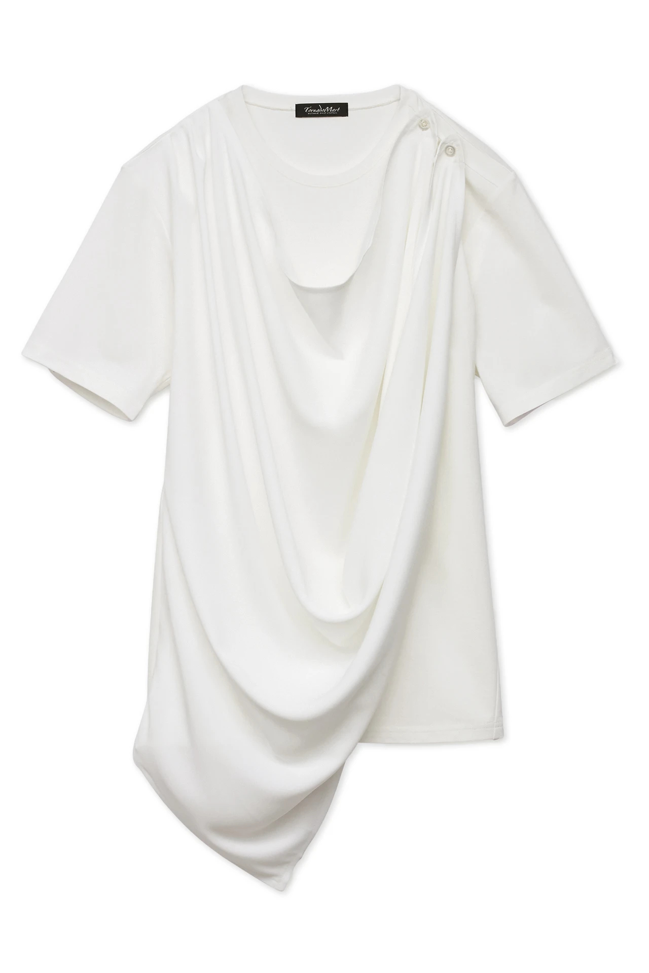 美品 TORNADOMART 豹柄 ドレープ 半袖カットソー トルネードマート TORNADO MART∴アレンジドレープ半袖カットソー / TORNADO MART