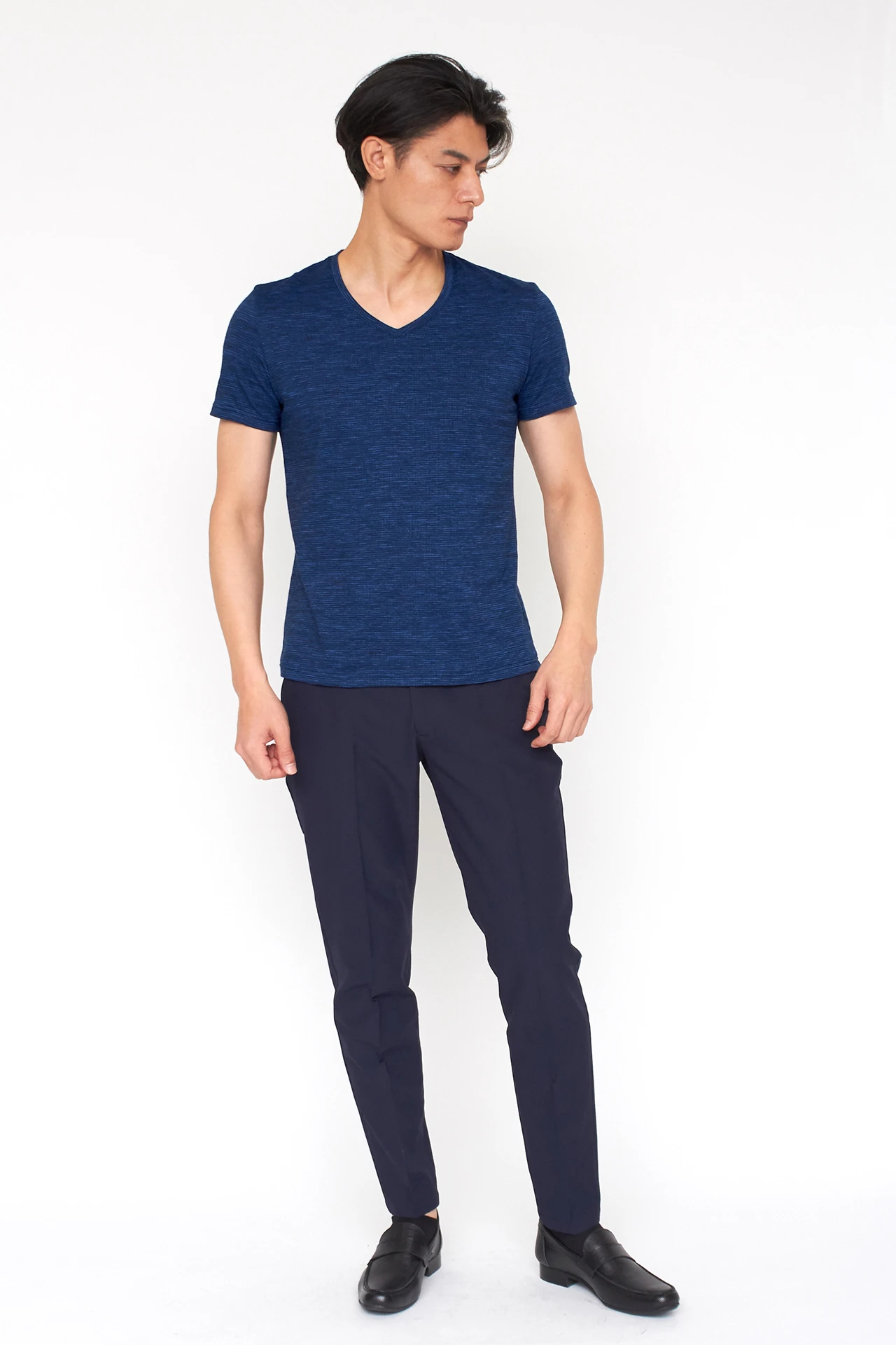 ZERO by TORNADO MART∴ABSかすれ千鳥JQ半袖Vネックカットソー