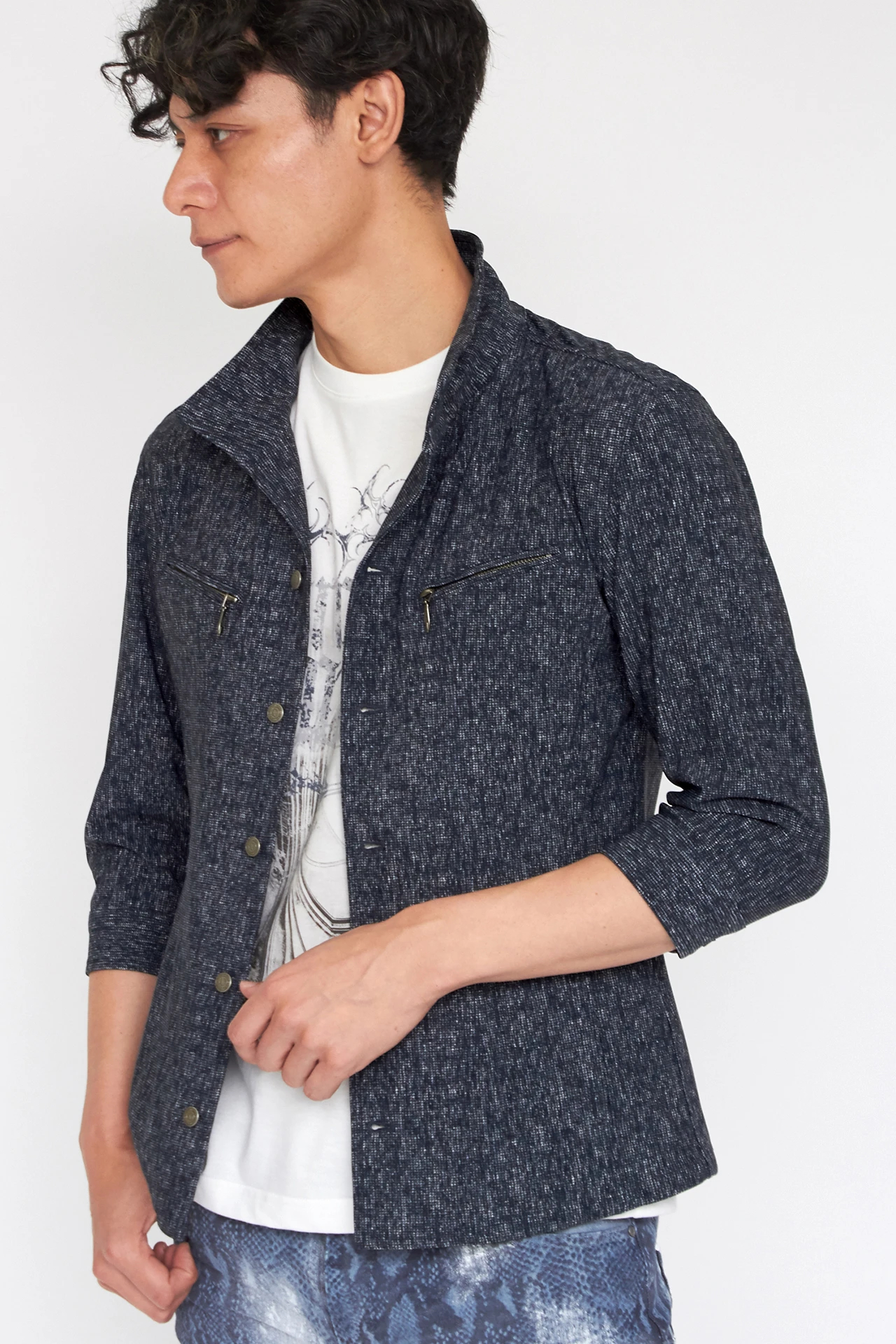 トルネードマート（TORNADO MART）/TORNADO MART∴サマハイクラリティデニムプリントシャツブルゾン 01_001.jpg