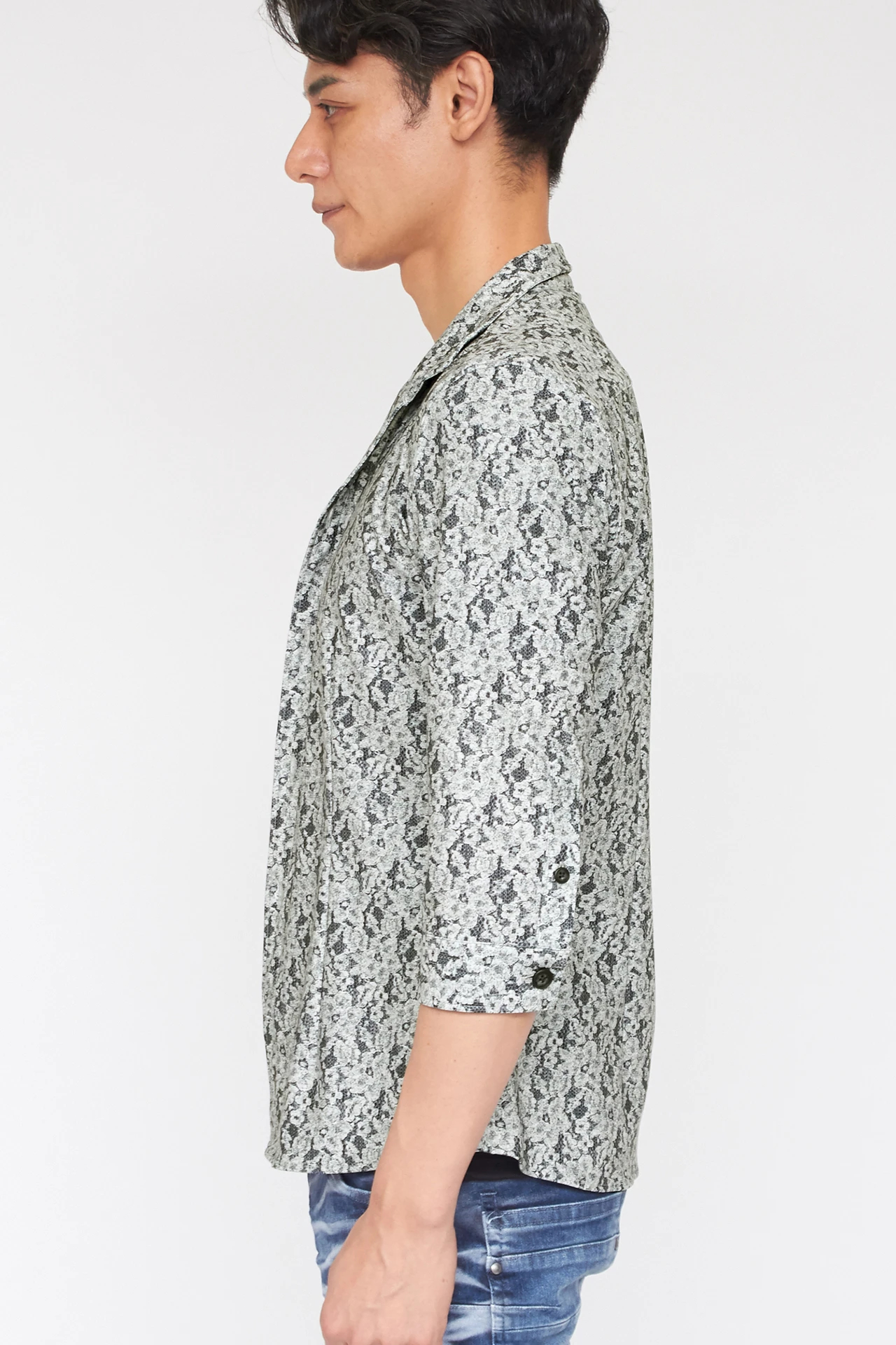 TORNADO MART∴ハイテンションレースプリント7分袖シャツ / TORNADO