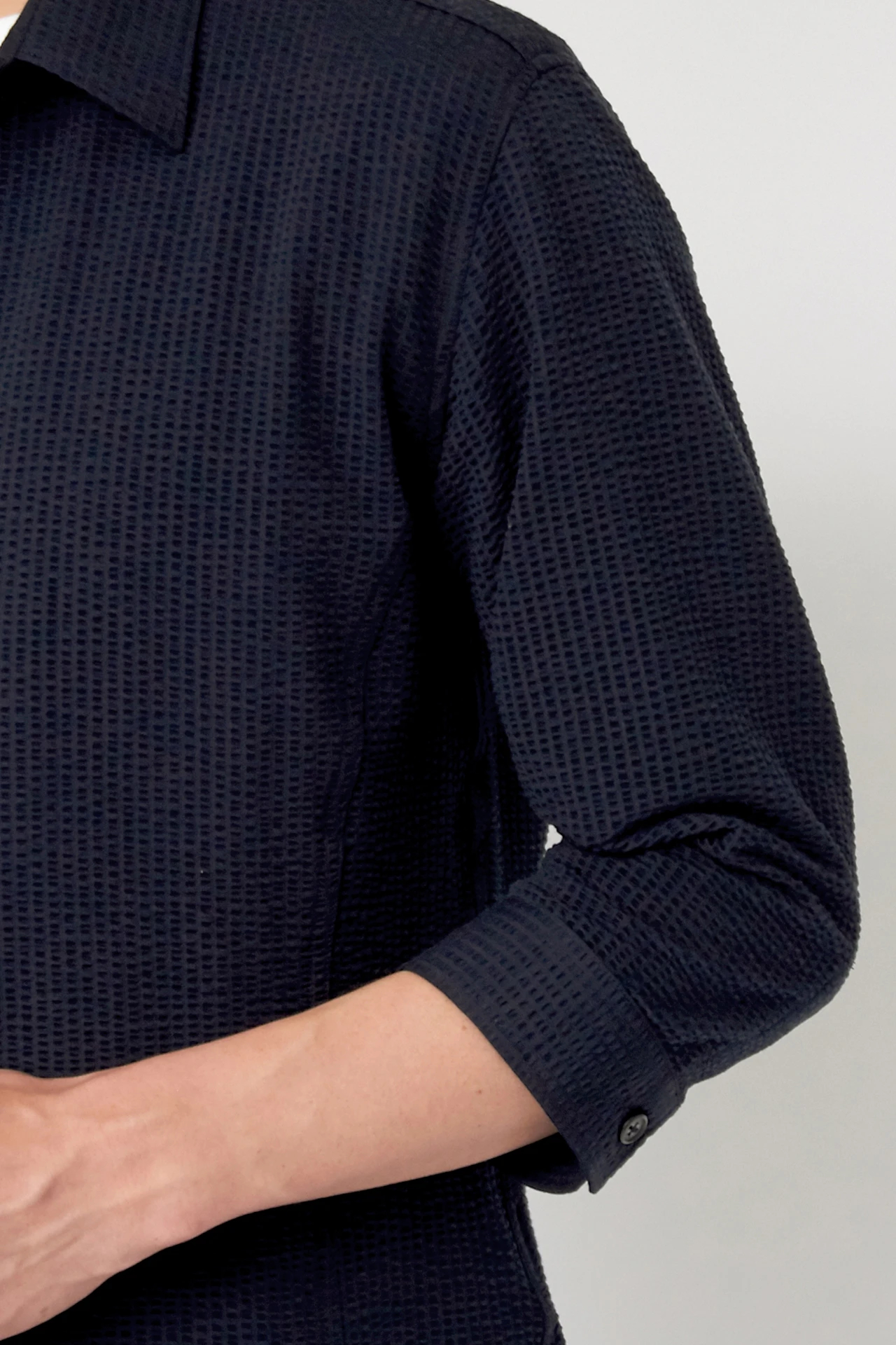 TORNADO MART∴ハイゲージサッカーストライプ7分シャツ(マスキュリン