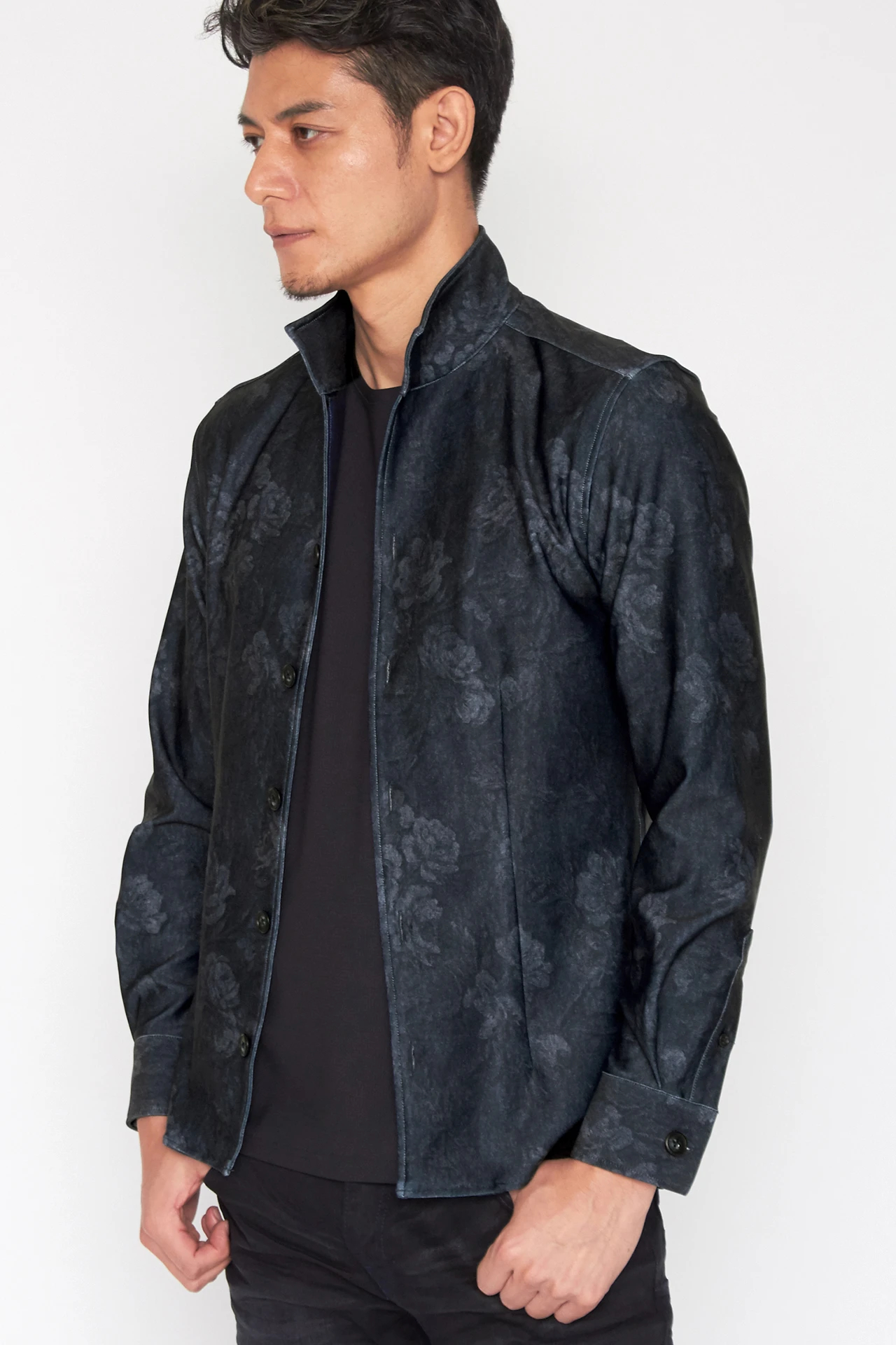 TORNADO MART∴HTフラワーデニム柄プリントシャツ / TORNADO MART