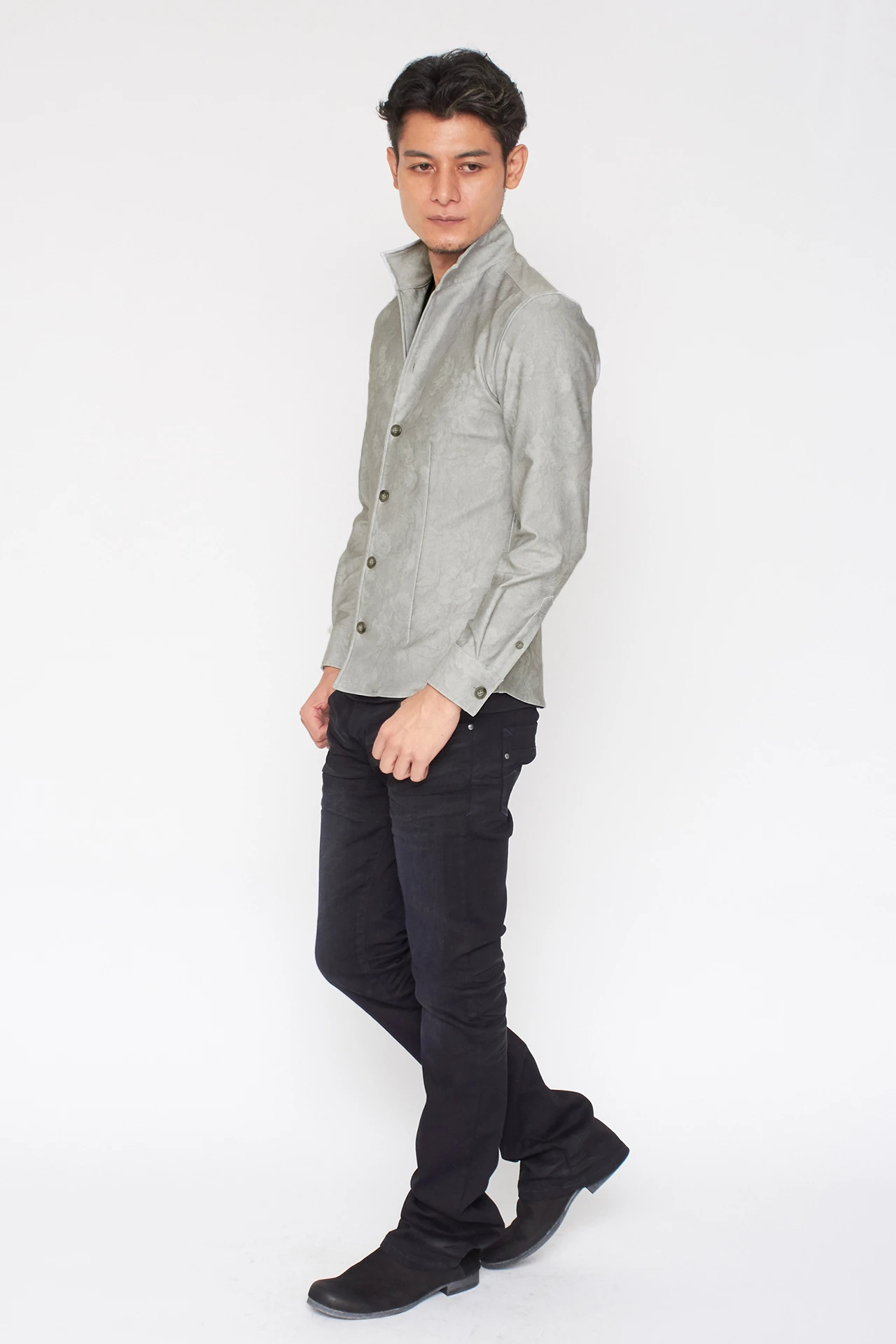 TORNADO MART∴HTフラワーデニム柄プリントシャツ / TORNADO MART