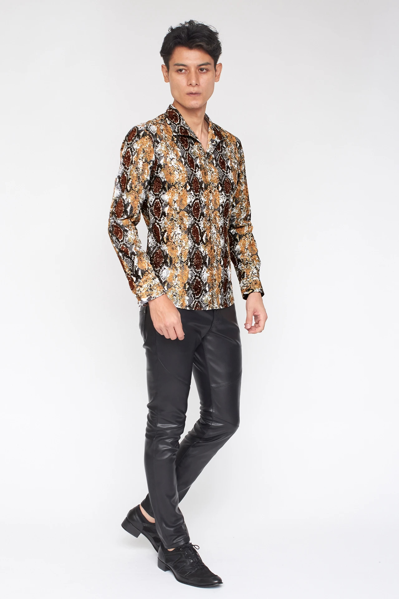 TORNADO MART∴グロッシーパイソンプリントシャツ / TORNADO MART