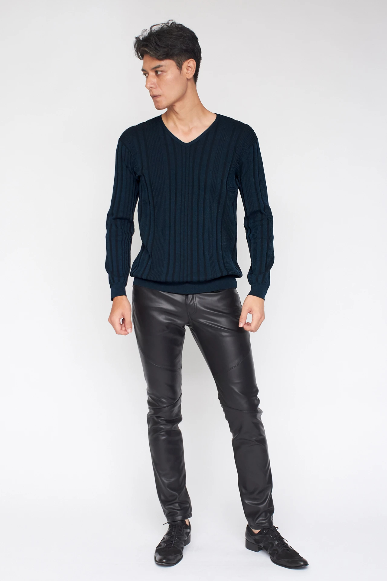 TORNADO MART∴ランダムテレコVネックニット / TORNADO MART