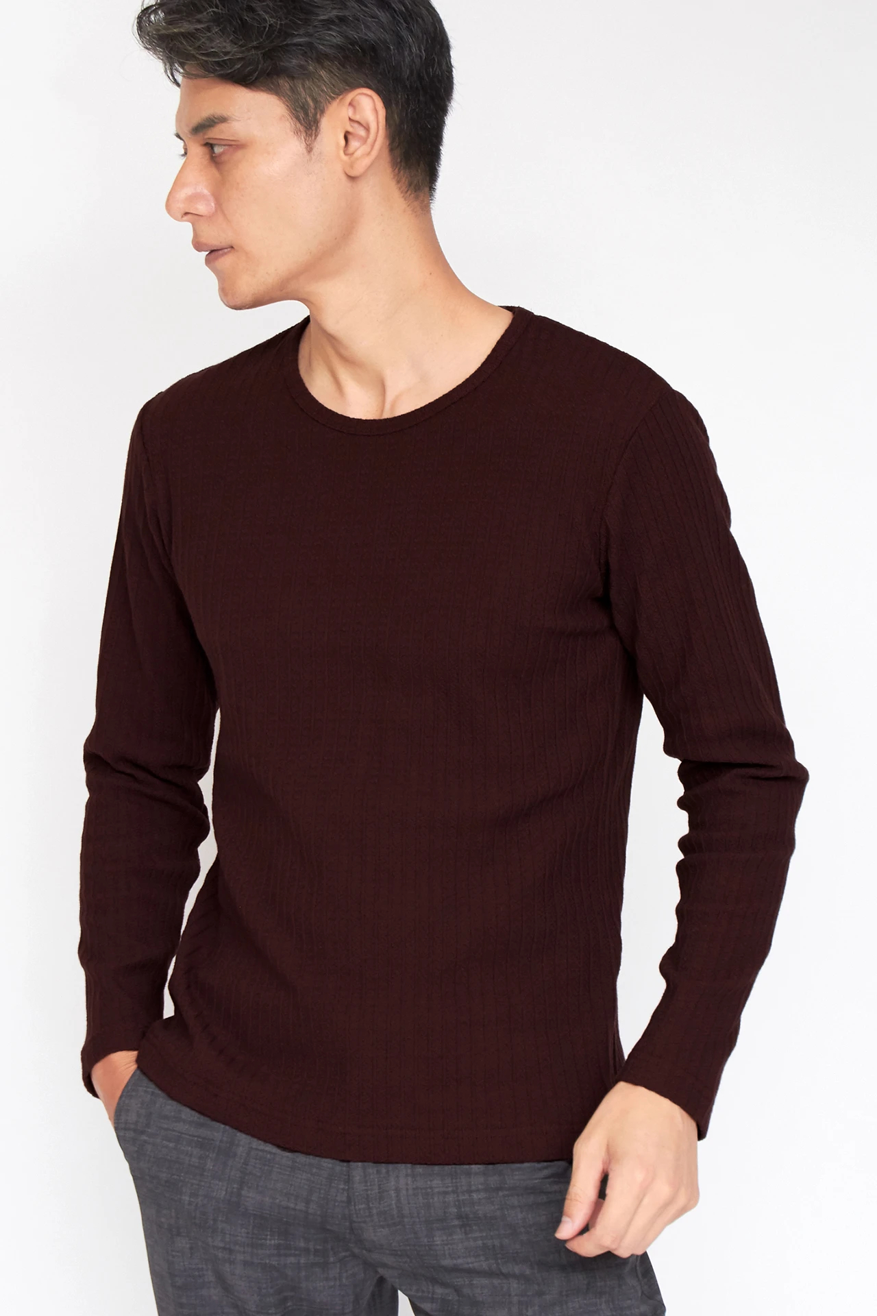 ZERO by TORNADO MART∴ジグザグストライプリンクス長袖カットソー