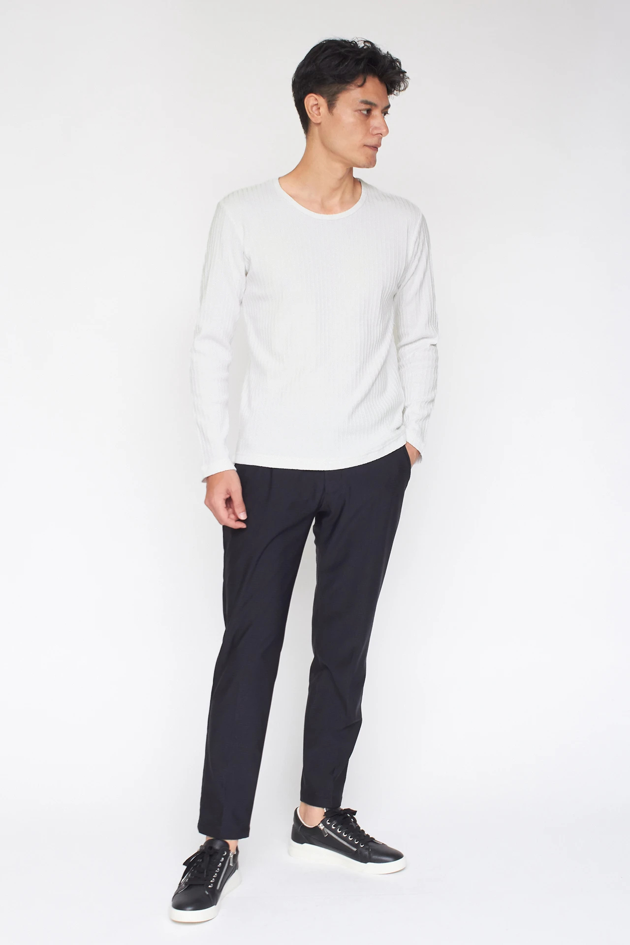 トルネードマート（TORNADO MART）/ZERO by TORNADO MART∴ジグザグストライプリンクス長袖カットソー ZERO by TORNADO MART∴ジグザグストライプリンクス長袖カットソー