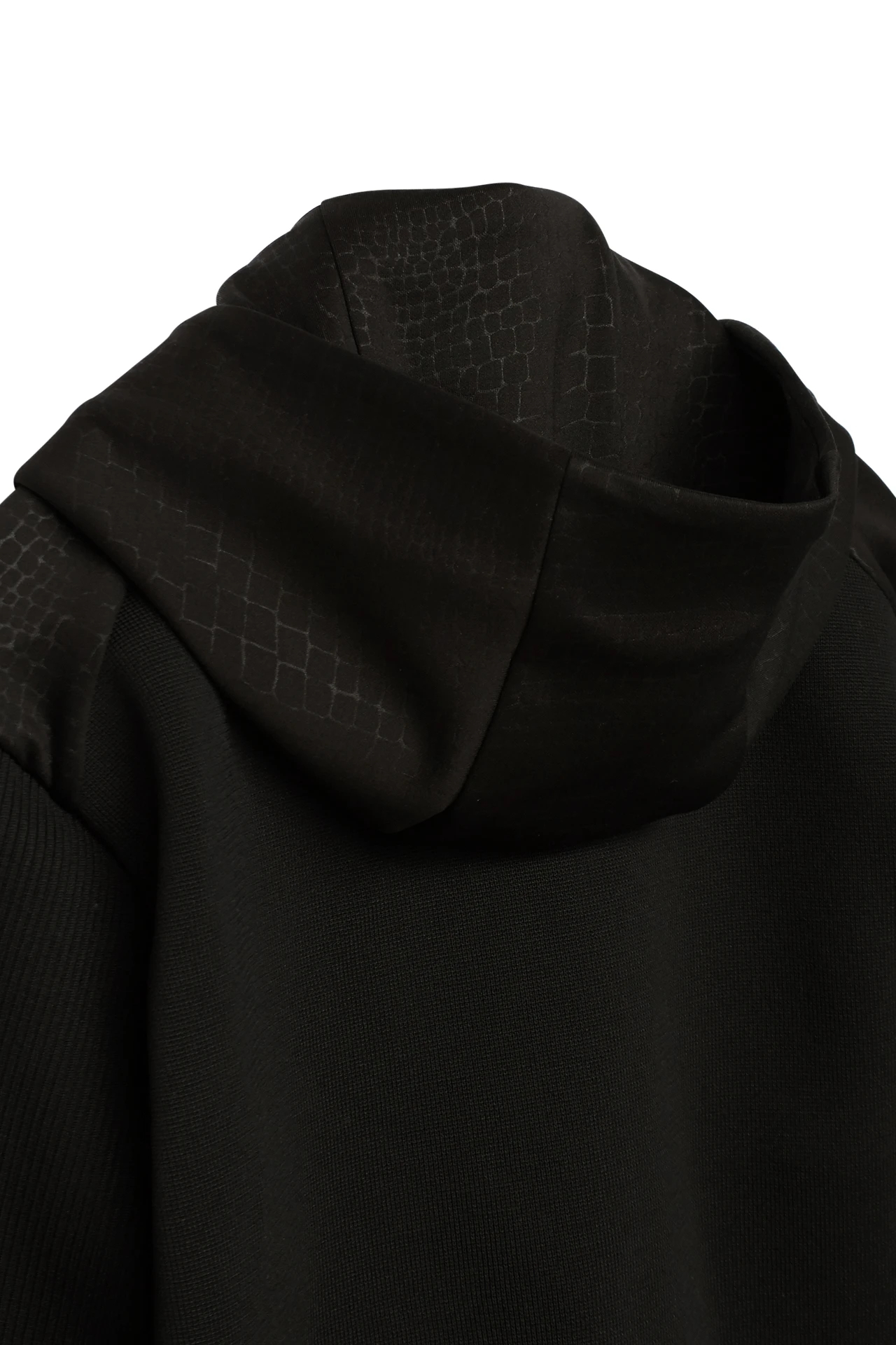 TORNADO MART∴ニットコンビパイソンエンボスフーディーブルゾン