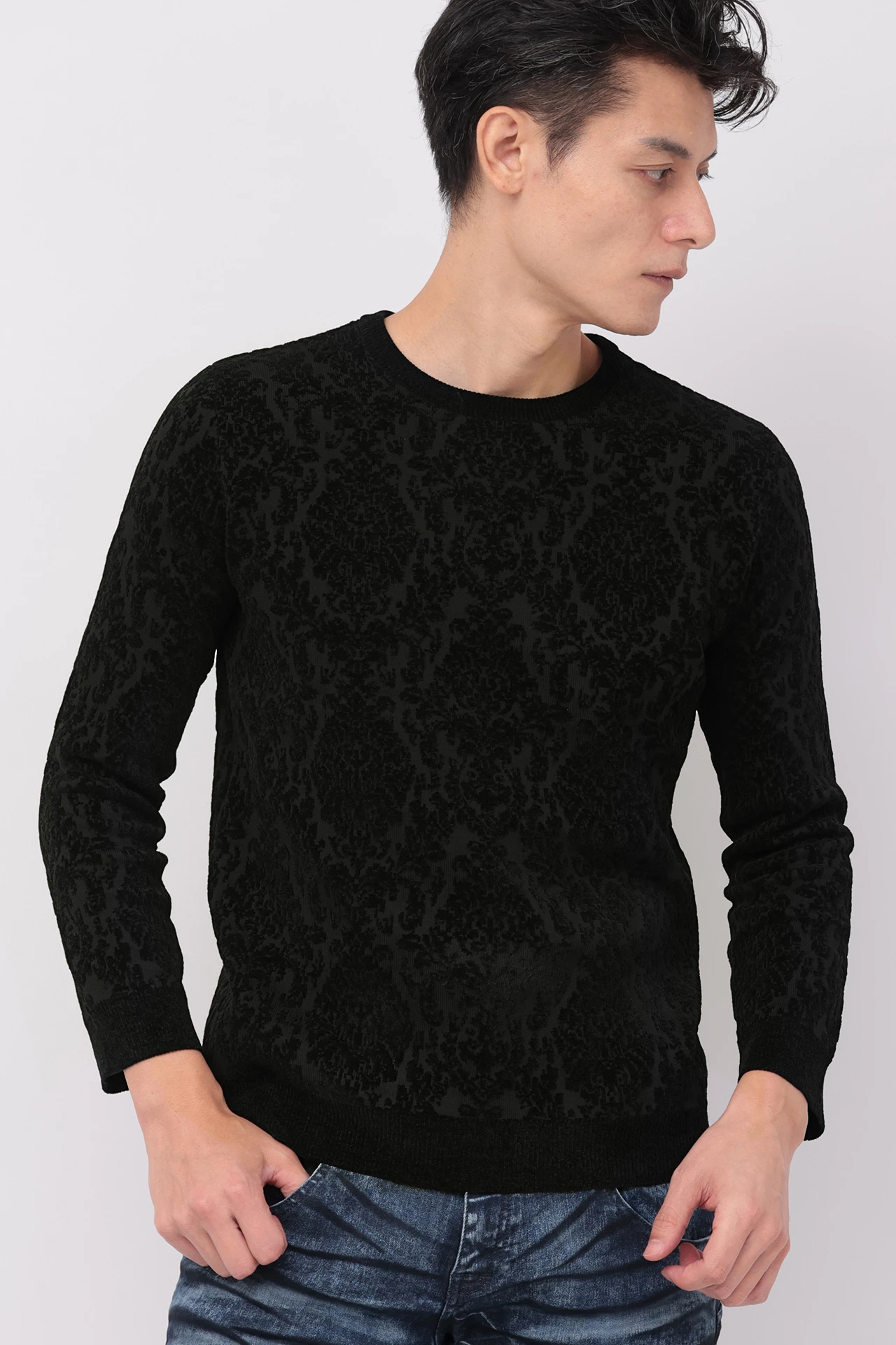 TORNADO MART∴バロックジャガードモールクルーネックニット / TORNADO