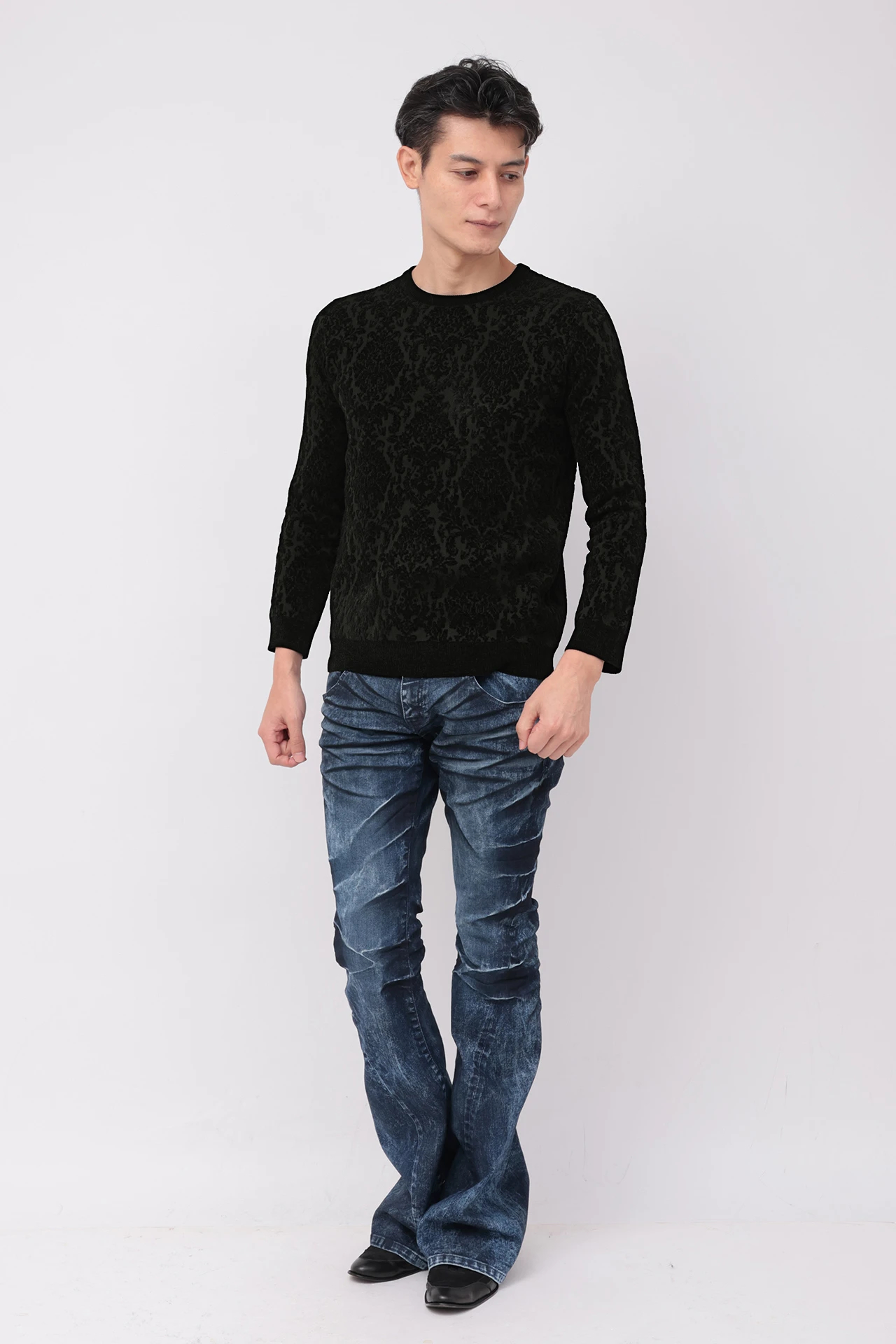 TORNADO MART∴バロックジャガードモールクルーネックニット / TORNADO