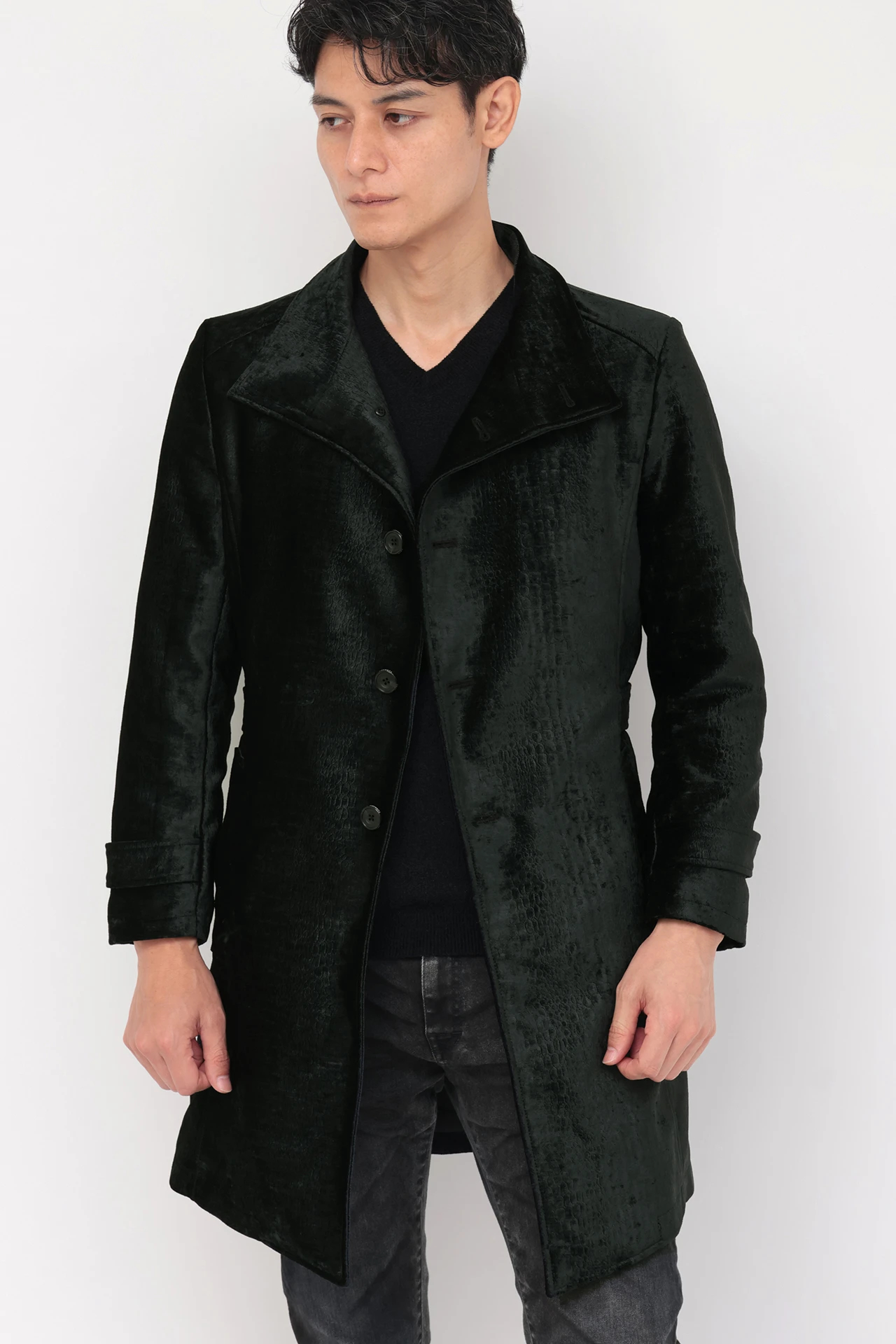 TORNADO MART∴クロコエンボスモールスタンドコート / TORNADO MART