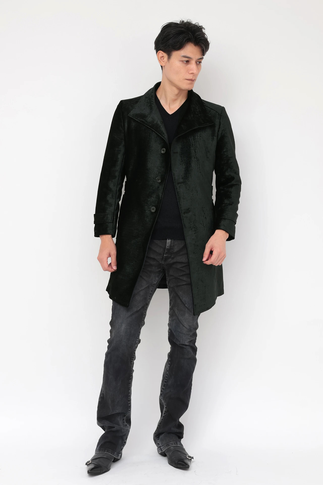 TORNADO MART∴クロコエンボスモールスタンドコート / TORNADO MART