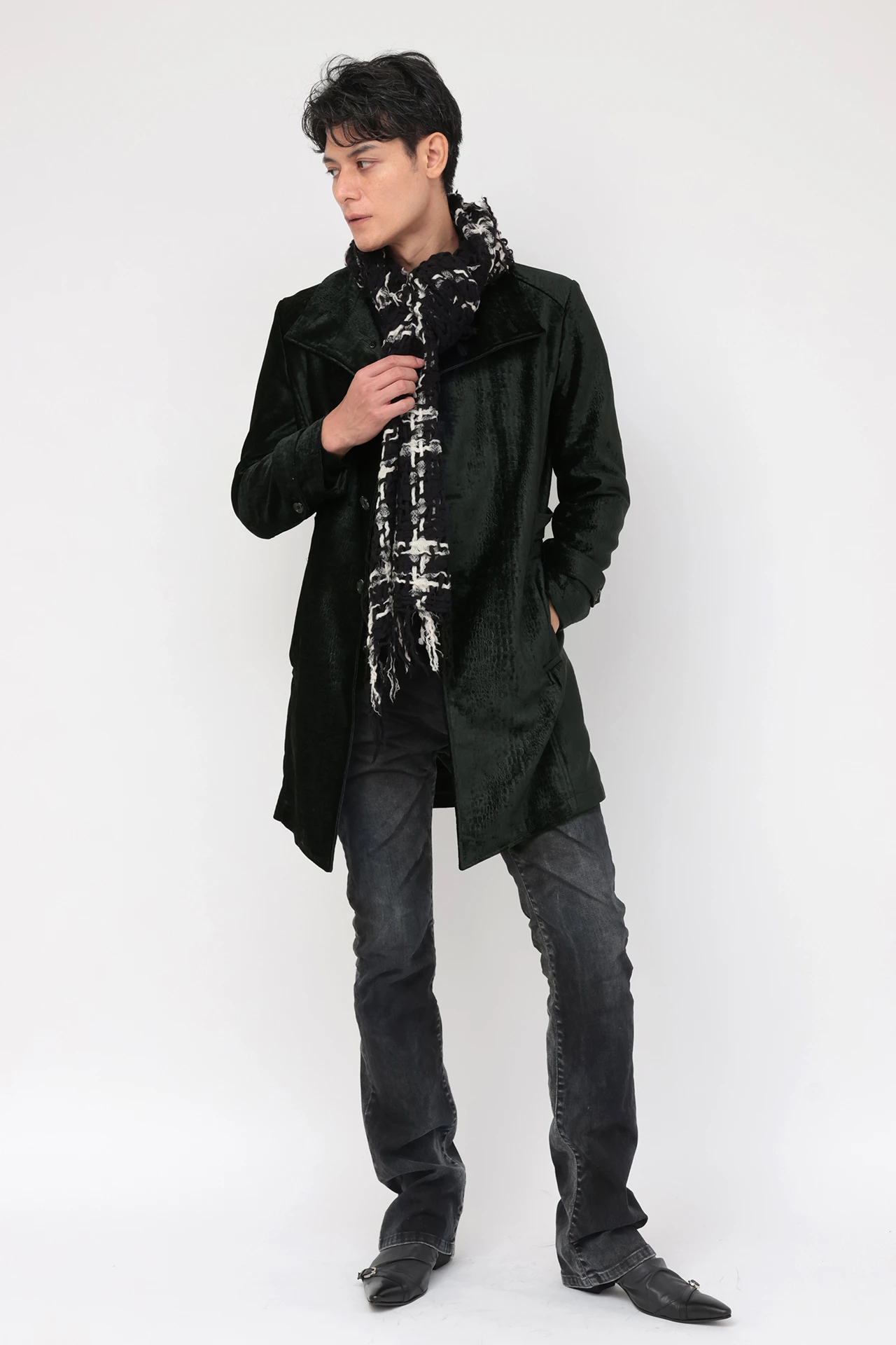 TORNADO MART∴クロコエンボスモールスタンドコート / TORNADO MART