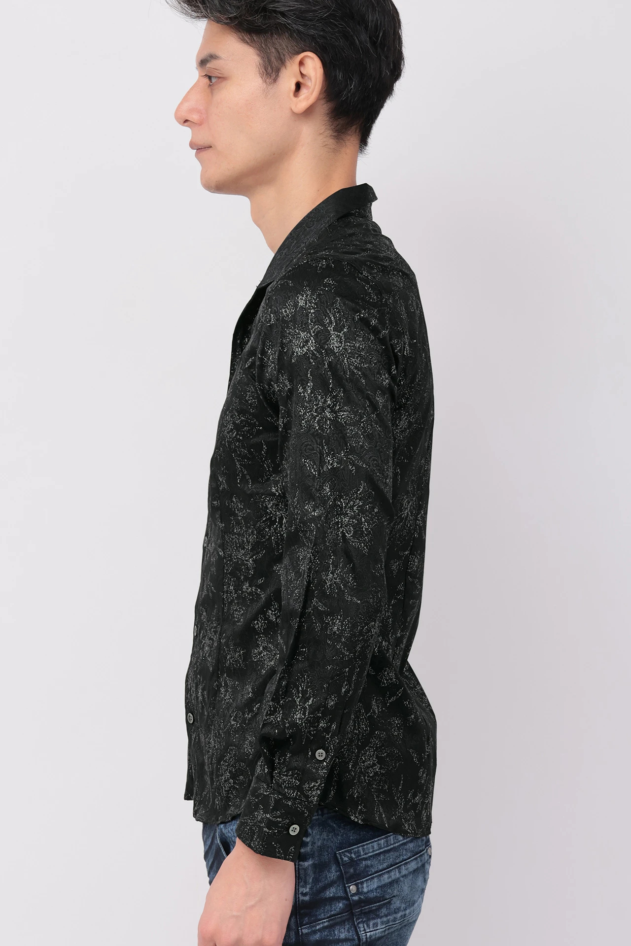 TORNADO MART∴ラメステッチ調フラワープリントシャツ / TORNADO MART