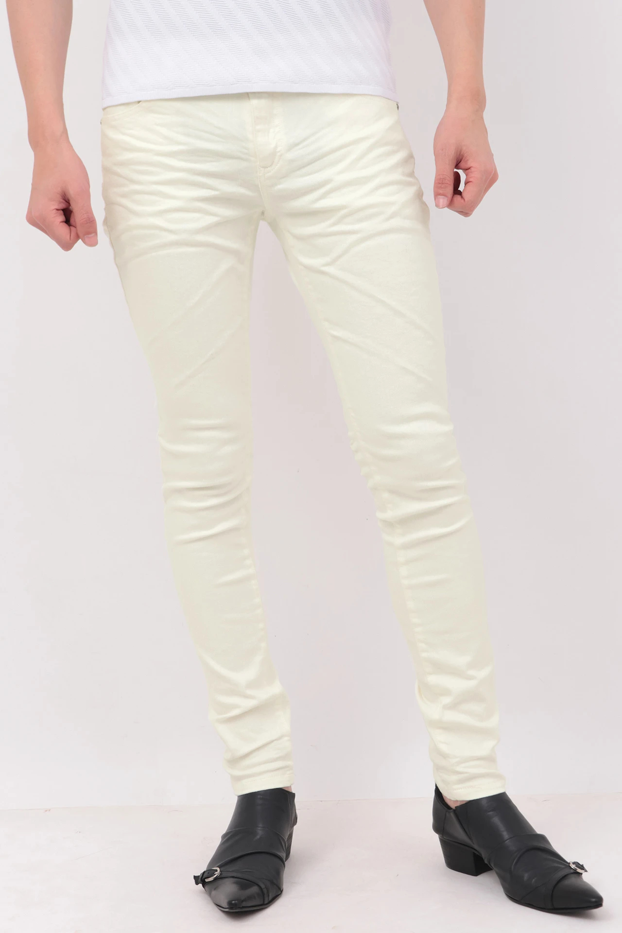 TORNADO MART∴ホワイトシェービングスキニーデニム / TORNADO MART