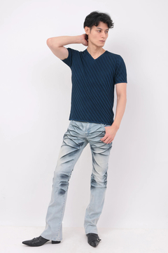 TORNADO MART(トルネードマート) |TORNADO MART∴バイアスストライプリンクス半袖ニット