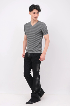 TORNADO MART(トルネードマート) |TORNADO MART∴バイアスストライプリンクス半袖ニット