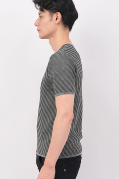 TORNADO MART(トルネードマート) |TORNADO MART∴バイアスストライプリンクス半袖ニット