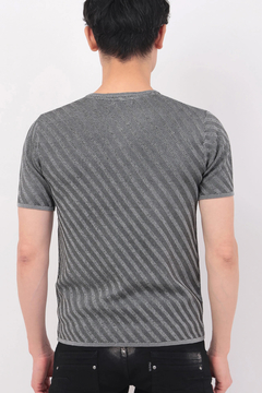 TORNADO MART(トルネードマート) |TORNADO MART∴バイアスストライプリンクス半袖ニット