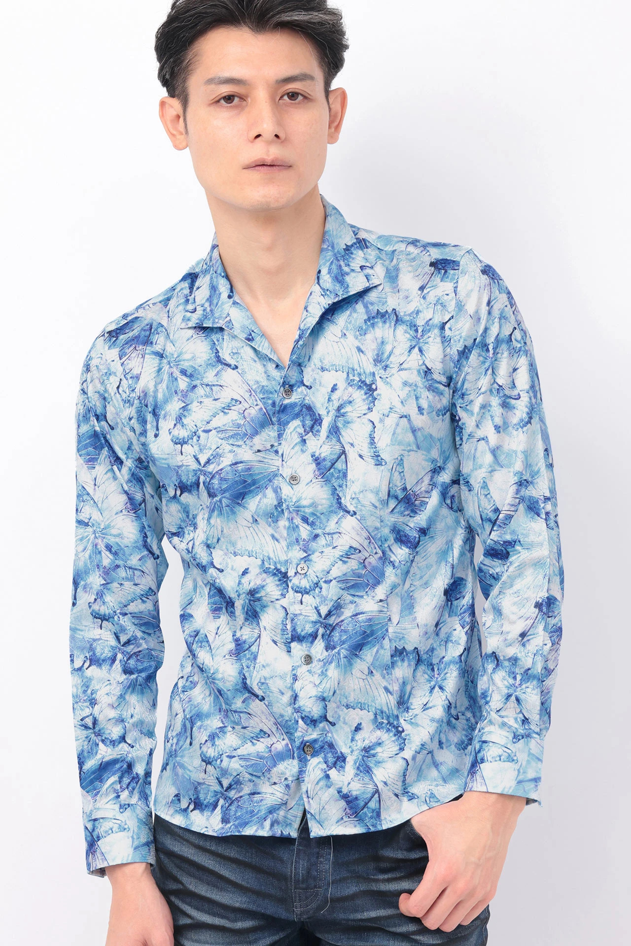 TORNADO MART∴ジュエルバタフライプリントシャツ / TORNADO MART