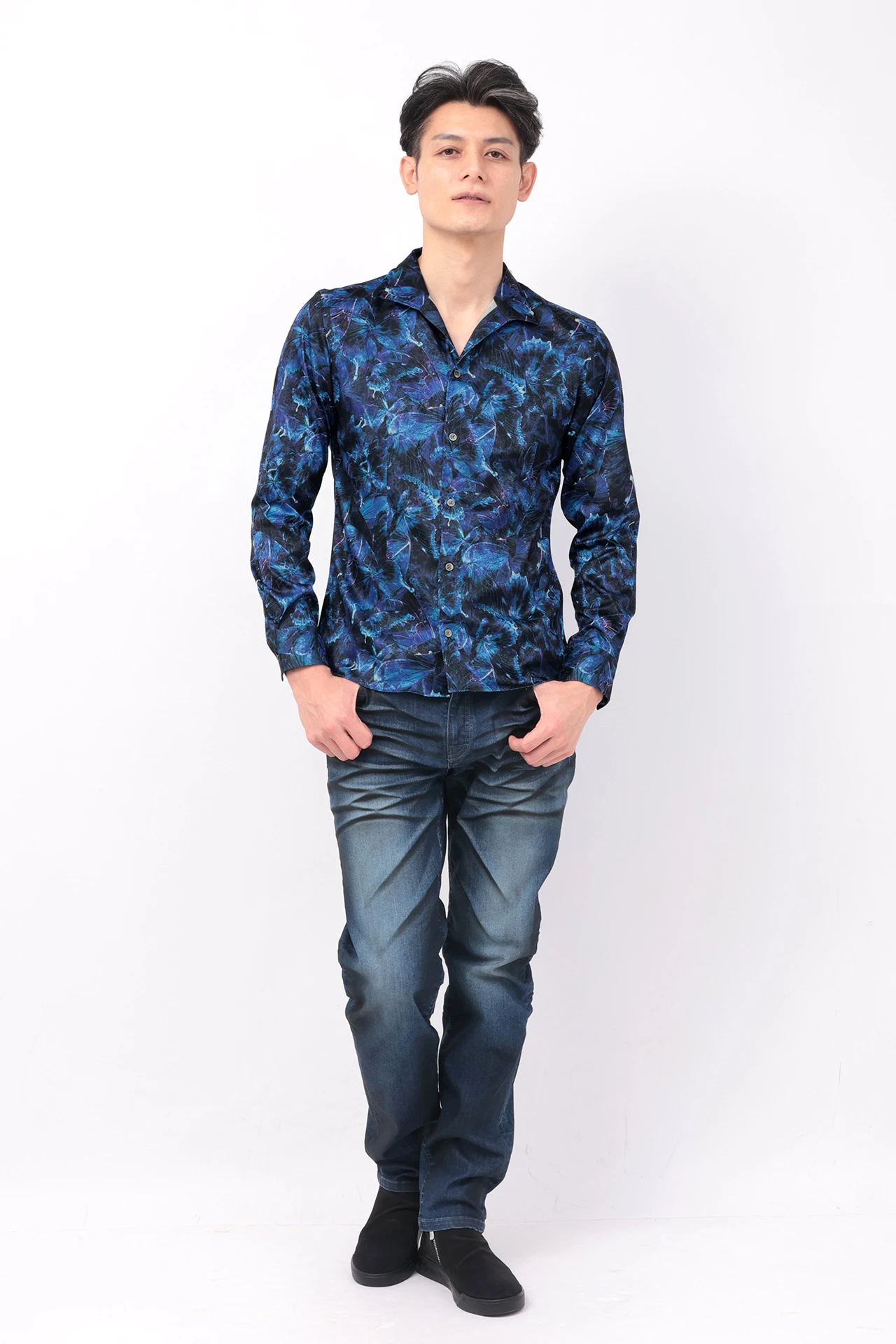 TORNADO MART∴ジュエルバタフライプリントシャツ / TORNADO MART